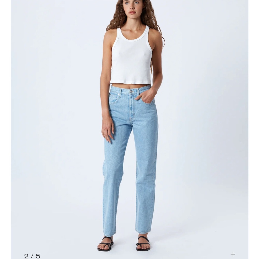 SLVRLAKE London denim in clear skies wash. high rise straight leg jeans. size 31